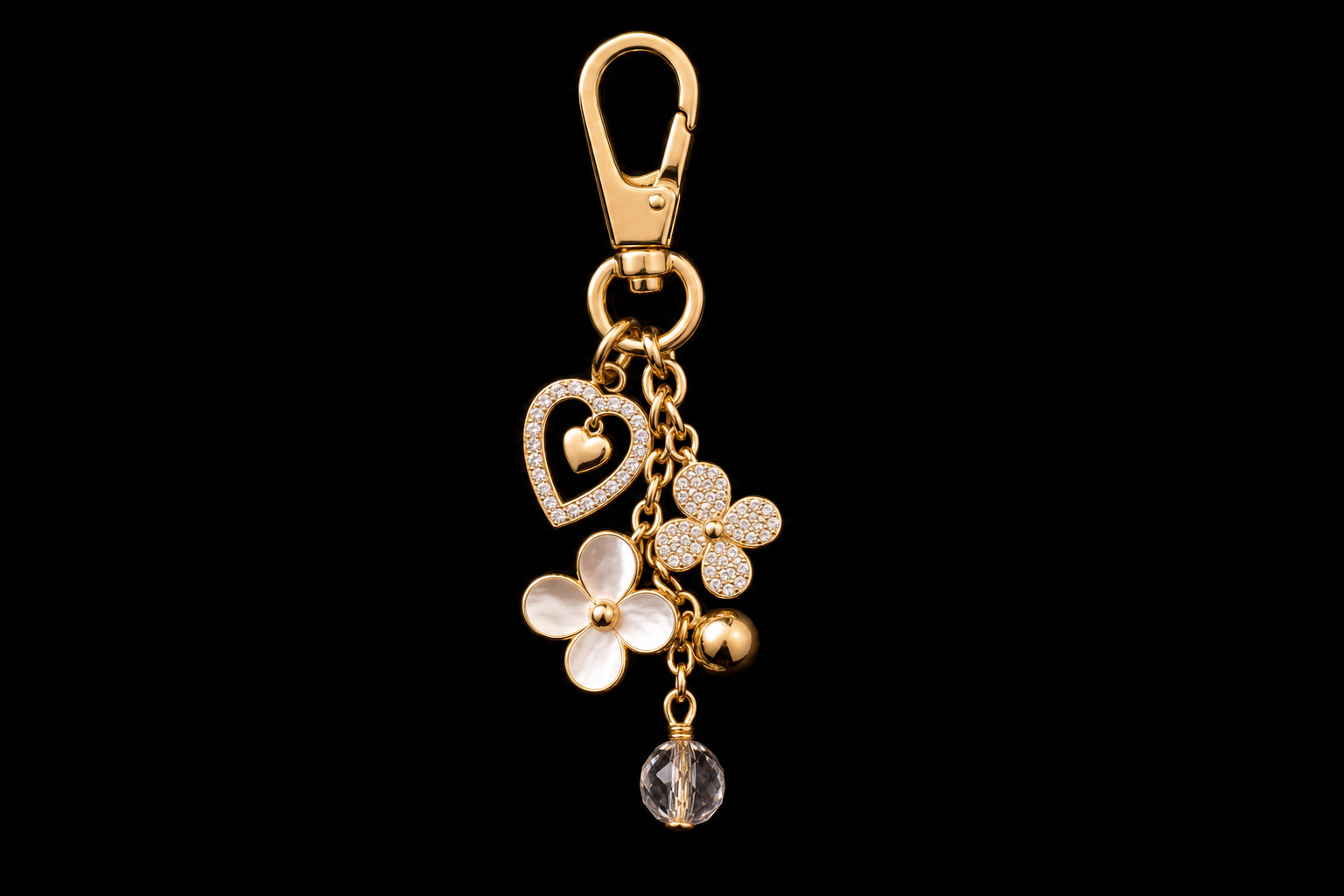 Gold Bloom Bag Charm