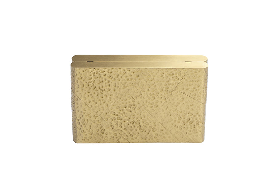 Nathalie Trad Robin Clutch Bag- Hammered Brass with Gold Chain