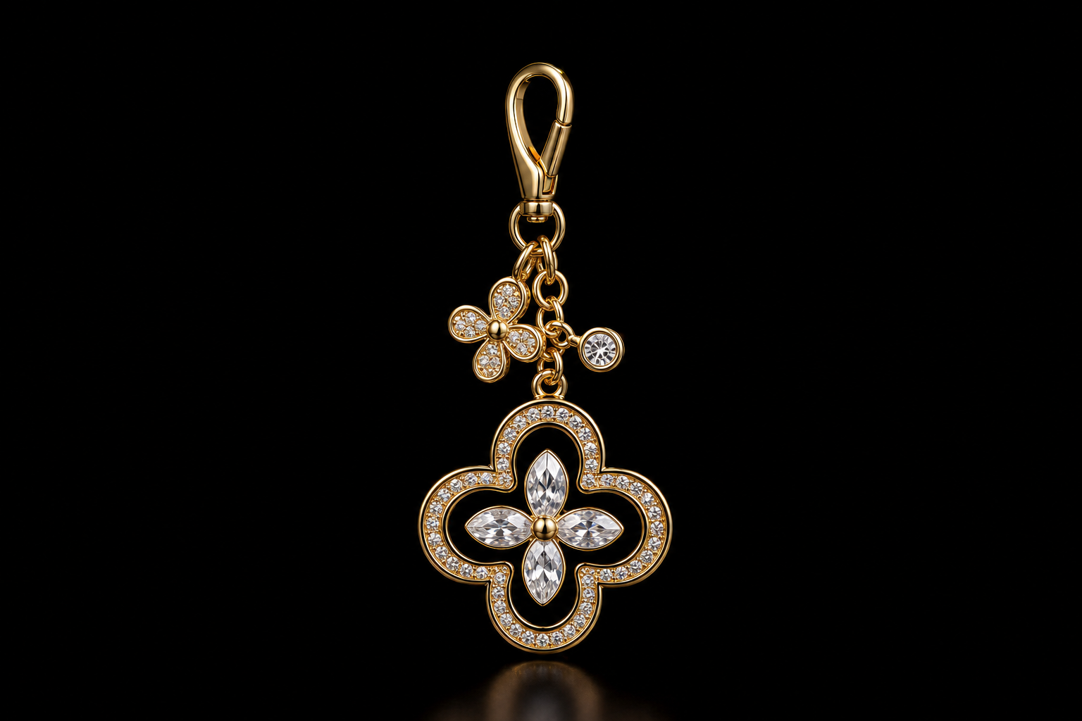 Crystal Clover Bag Charm