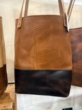 Snake print tote