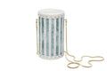 Nathalie Trad Alexis Clutch Bag-Teal Hammer shell and Kabibe shell clutch with brass detail. It has the option to come without, or with a handcrafted shell chain handle