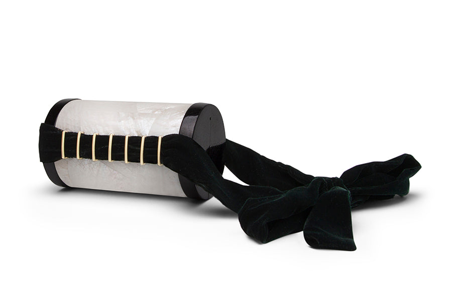 Nathalie Trad Edith Clutch Bag- Black Tab polish and Kabibe shell clutch 