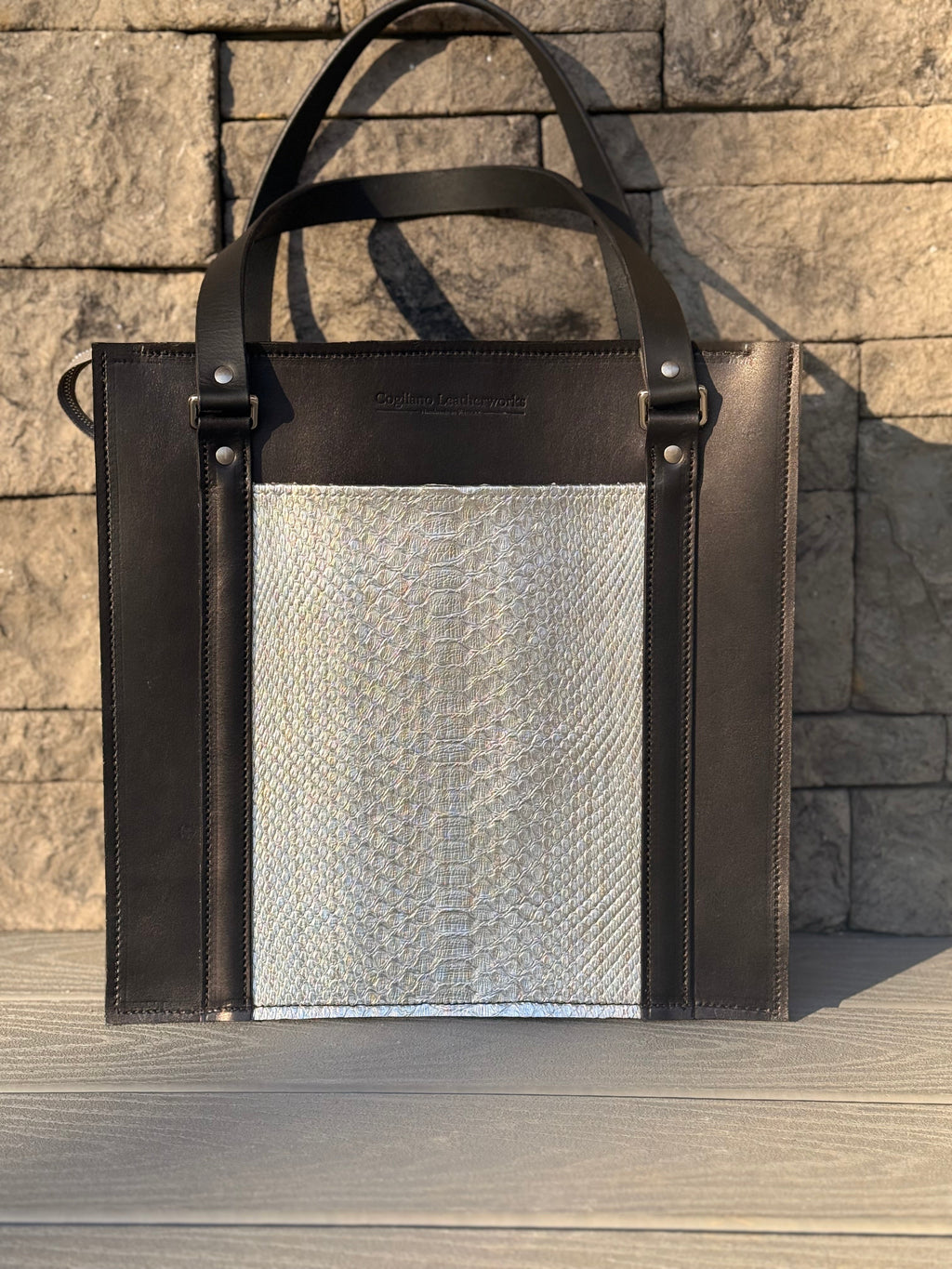 Black Bridle and Python Metropolitan Tote