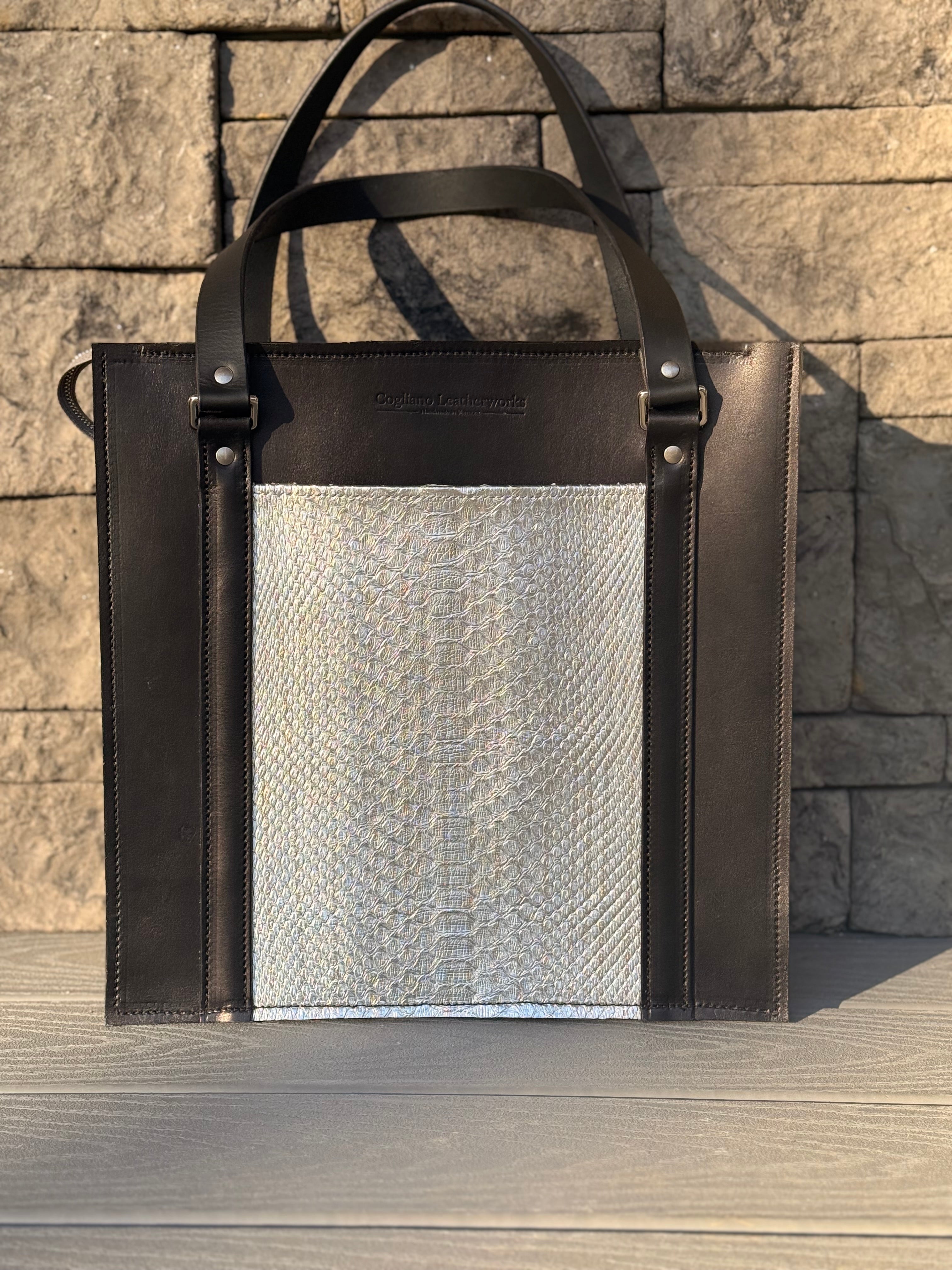 Black Bridle and Python Metropolitan Tote