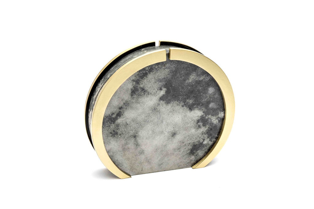 Nathalie Trad Milo Clutch Bag-Goat Skin Leather x Brass